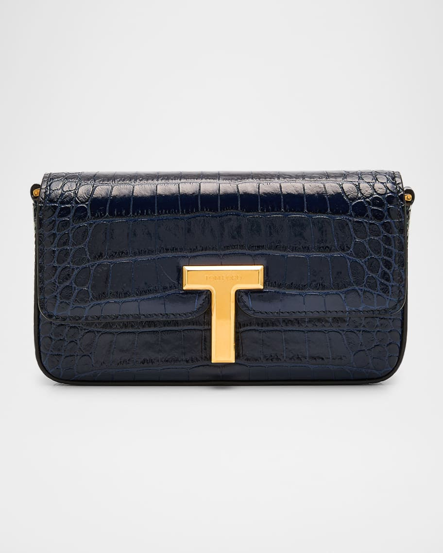 TOM FORD Wallis Stamped Crocodile Leather Mini Chain Shoulder Bag | Neiman Marcus
