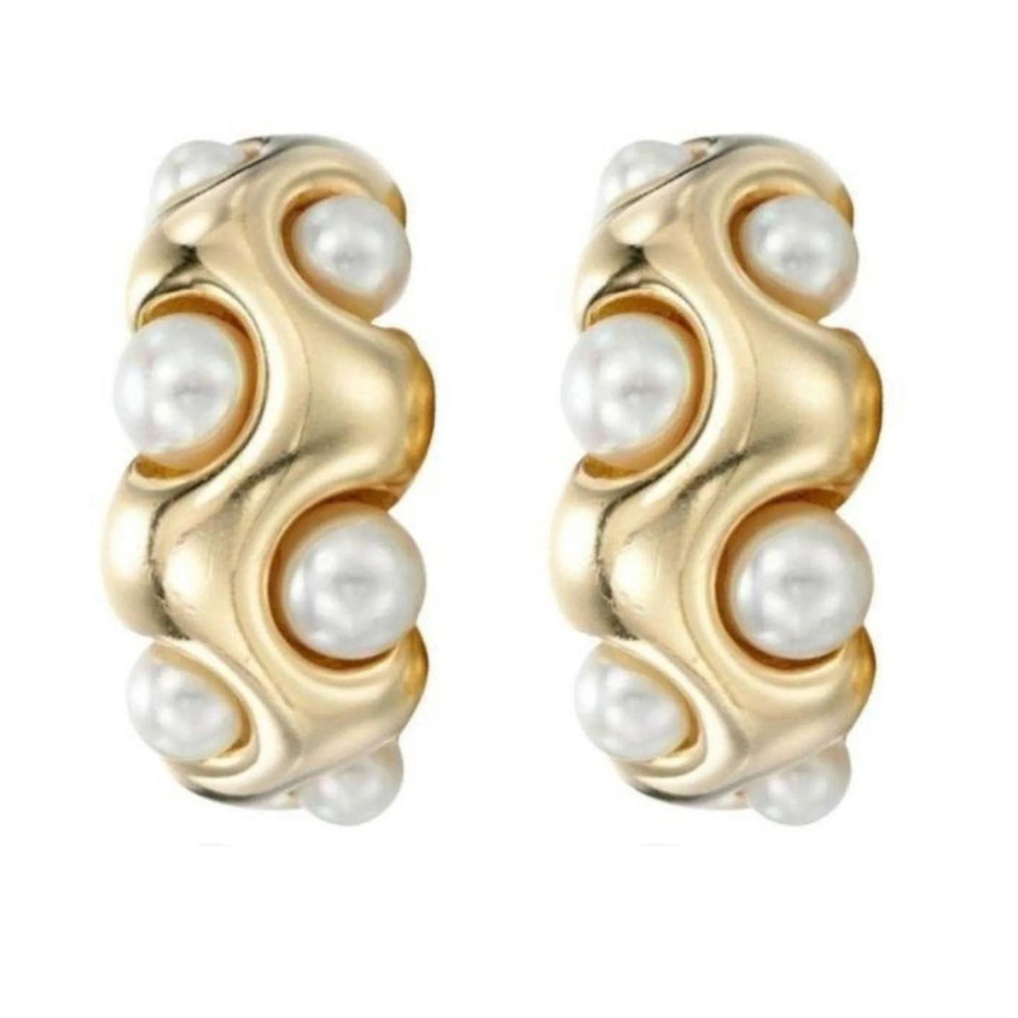 Pearl Hoop Earring One Size | DOORS NYC