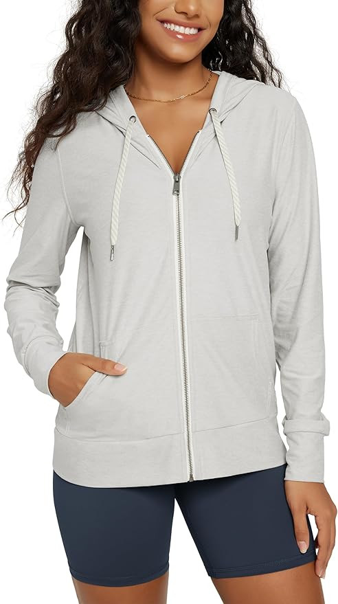 ODODOS Women's Full-Zip Hoodie – Stratum Tech Ultra Soft Outfit UPF 50+ Performance Hooded Jack... | Amazon (US)