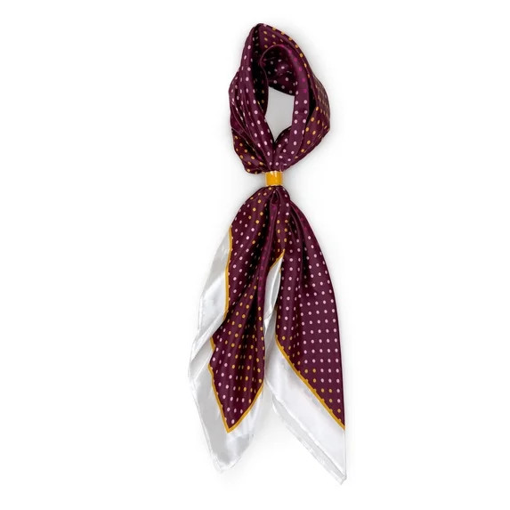 Free Assembly Women's Print Silk Scarf, Merlot Wine | Walmart (US)
