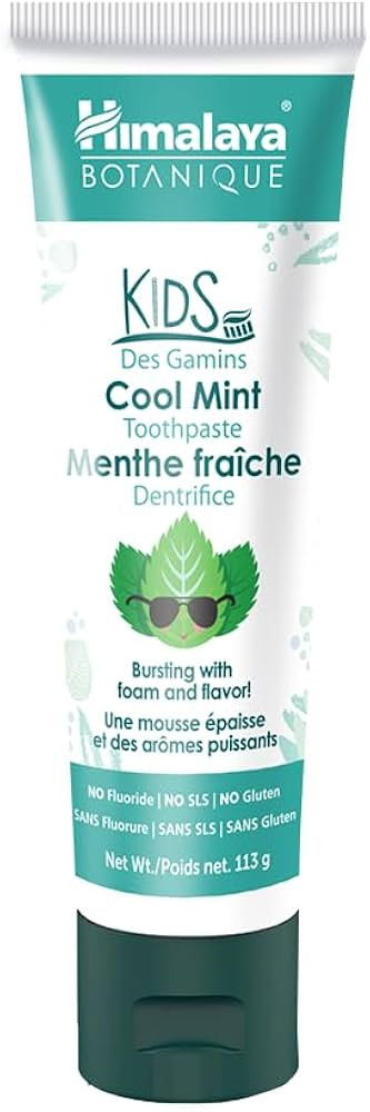 Himalaya Botanique Kids Toothpaste, Cool Mint, Fights Plaque, Fluoride Free, Gentle, No Artificia... | Amazon (US)