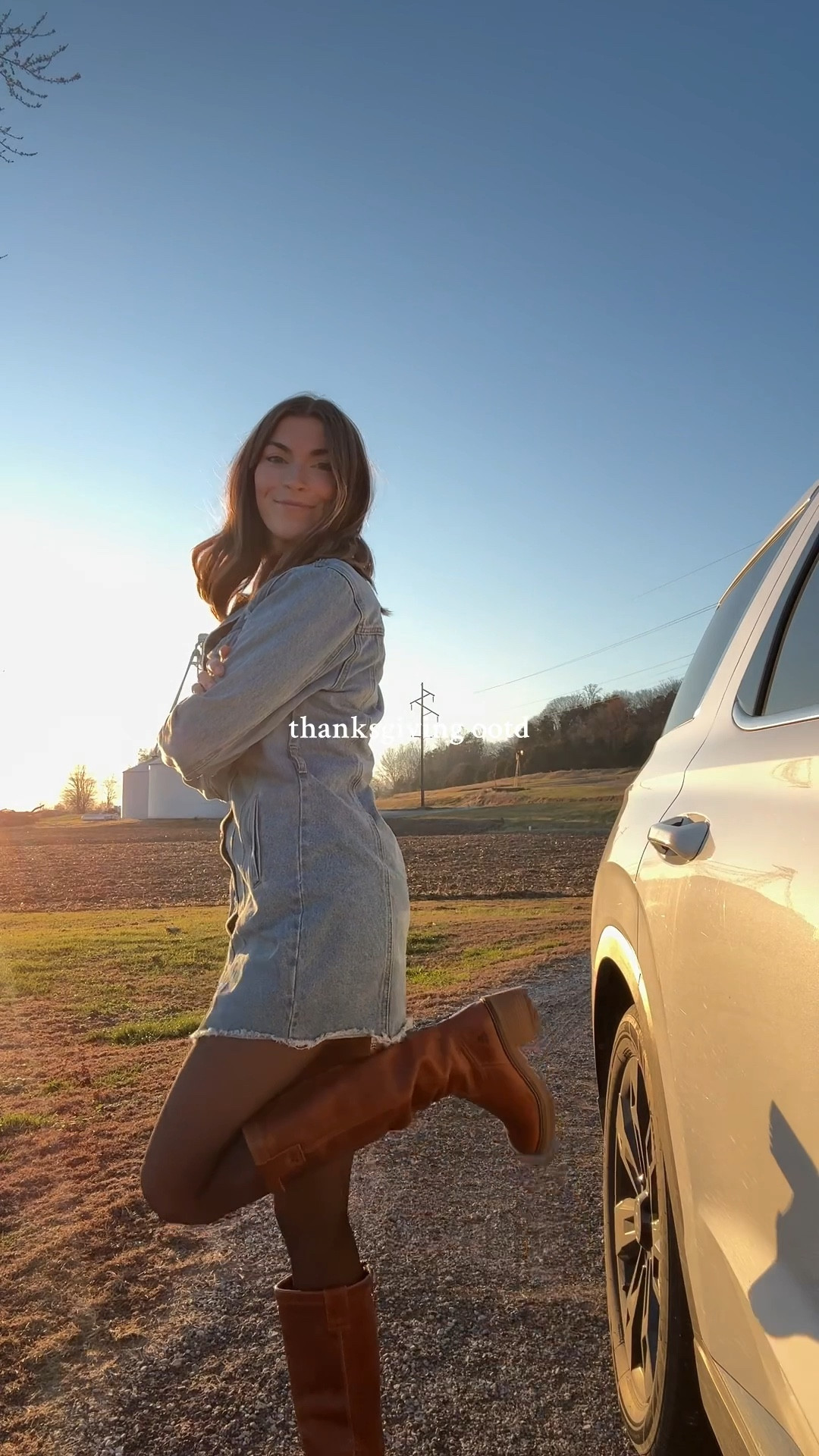 Thanksgiving OOTD. Denim dress outfit  

#LTKootd #LTKgrwm #LTKHoliday