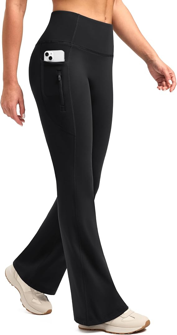 SANTINY Fleece Lined Flare Leggings Women 28.5/30.5/32 Water Resistant Winter Bell Bottom Hiking ... | Amazon (US)