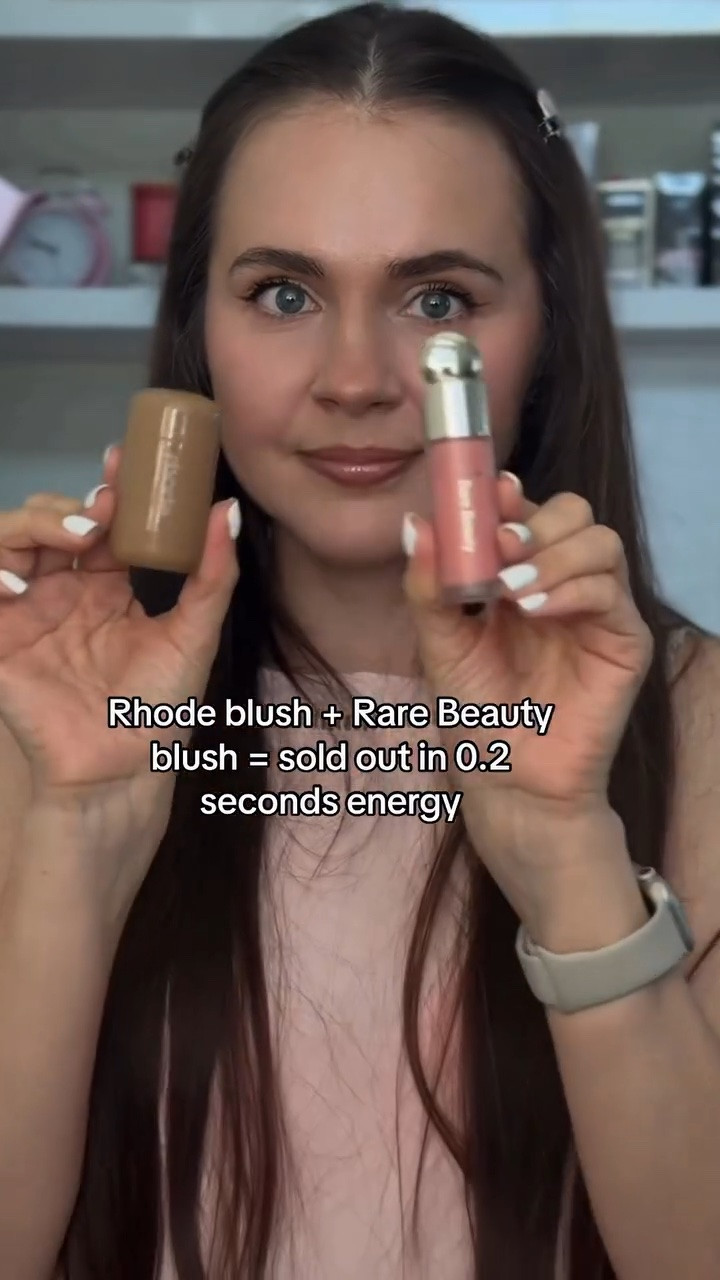 Rhode blush + Rare Beauty blush = sold out in 0.2 seconds energy ! Collab of the century? Girl can dream…#rarebeauty #selenagomez #rhode #haileybieber