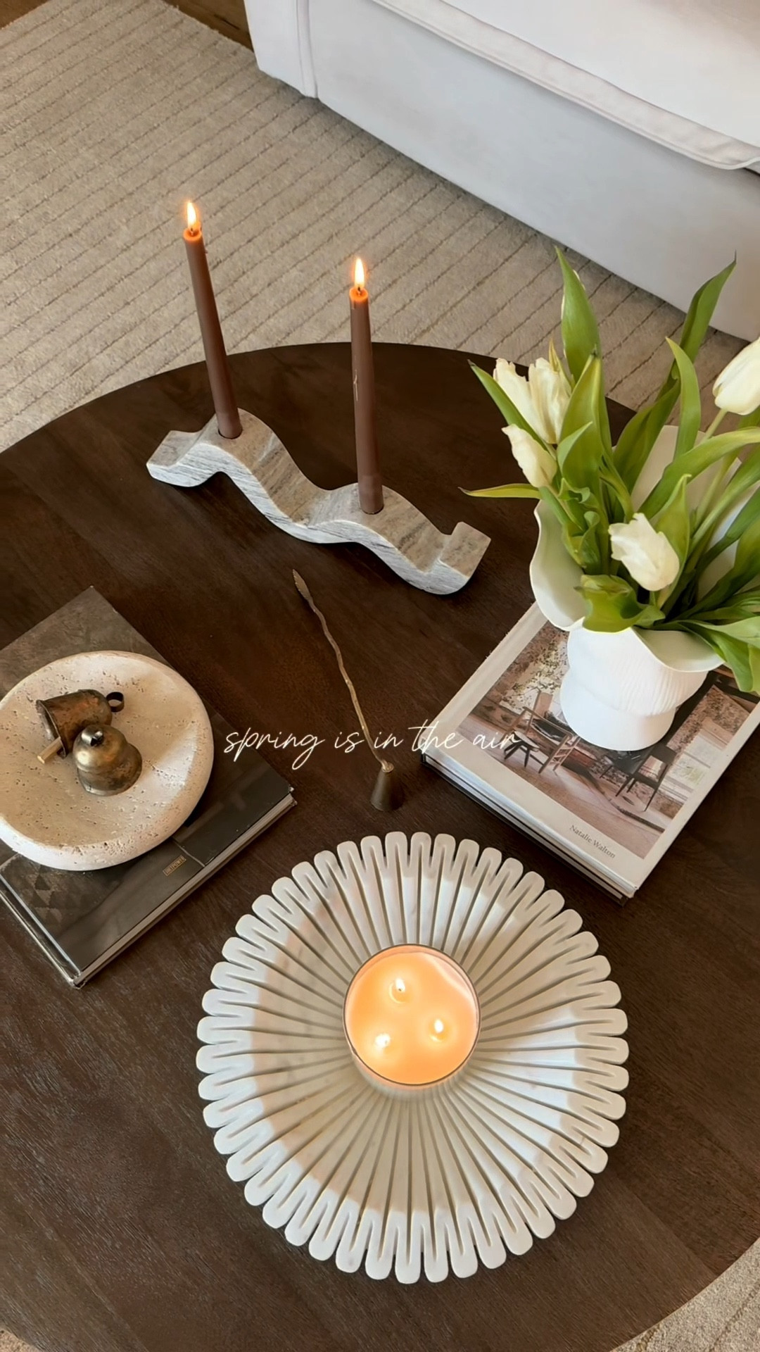 Spring styling made simple with @jossandmain Spring Edit. They dropped 3 new trends featuring soft curves, clay tones, and stone elements which is exactly the vibe for my home. Styled separately or paired together you can bring that natural organic vibe into any room. 
#JossandMainPartner #JossandMainEdit #JossandMain

Coffee table styling. Round coffee table. Living room decor. Spring decor. Marble accents. Organic modern  

#LTKSeasonal #LTKHome