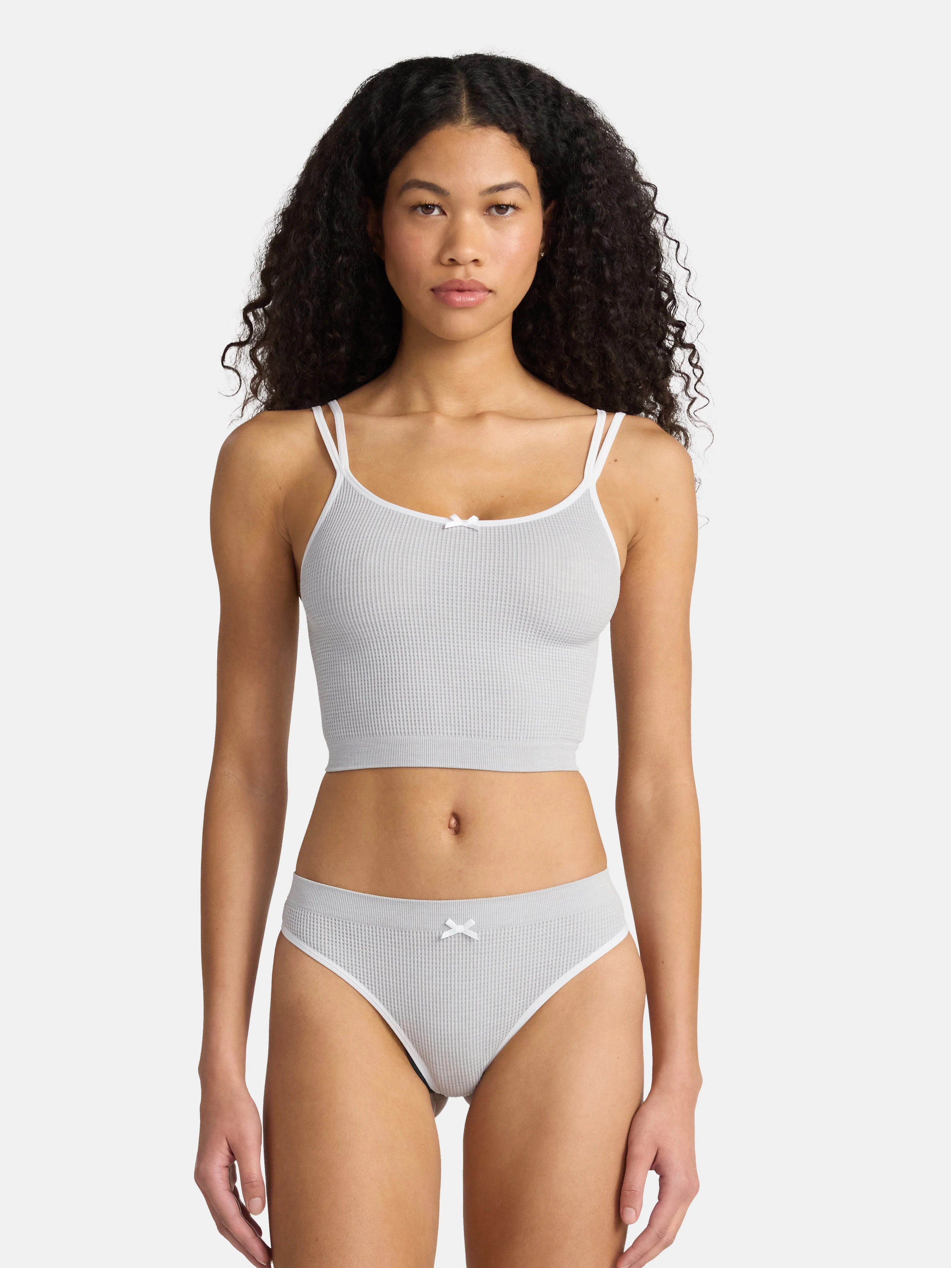 No Boundaries Women’s Seamless Cami Bra & Thong Panty Set, Sizes XS–XXXL | Walmart (US)