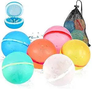 Reusable Magnetic Water Balloons Refillable Water Bomb Splash Balls Self Sealing Quick Fill for K... | Amazon (US)