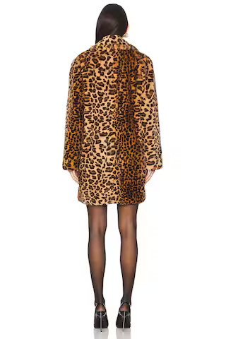 Raina Faux Fur Coat in Brown Leopard | Revolve Clothing (Global)