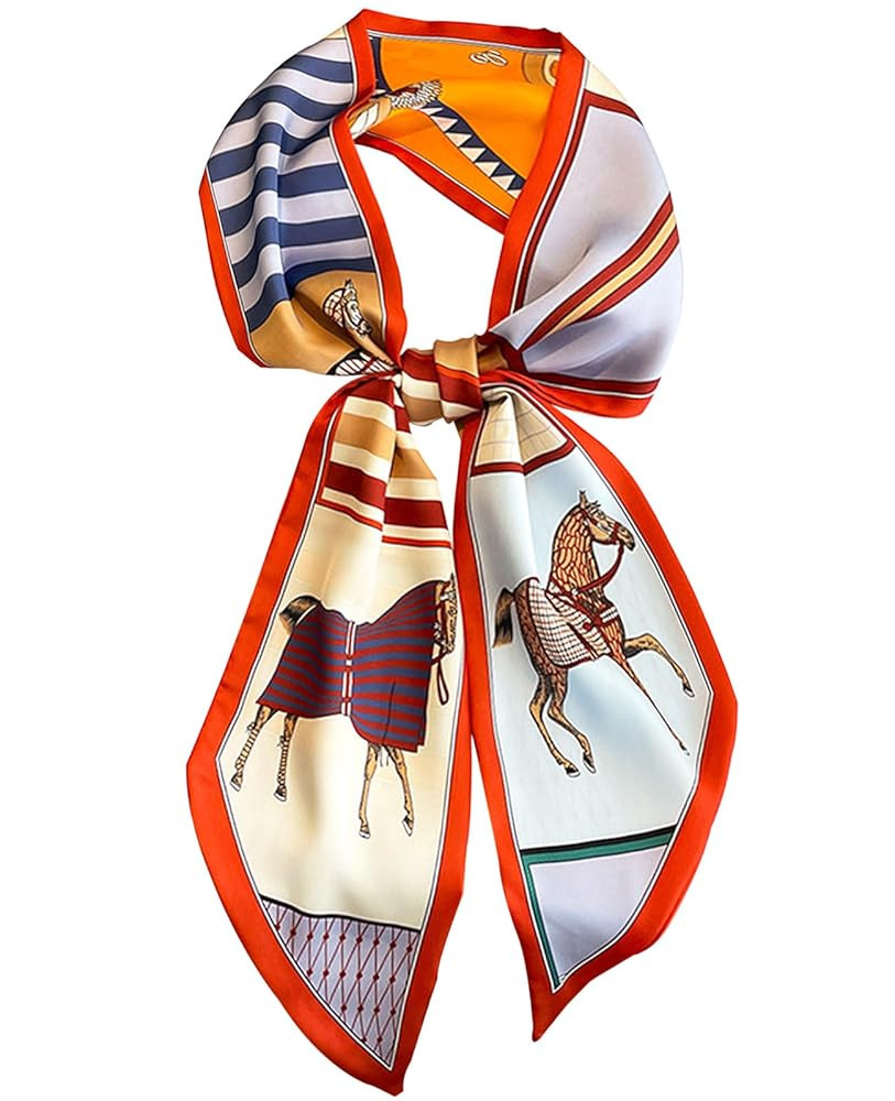 Head Scarf Hair Neck Scarves For Women Purse Bag Scarfs For Handbags Silky Long Thin Satin Headsc... | Amazon (US)