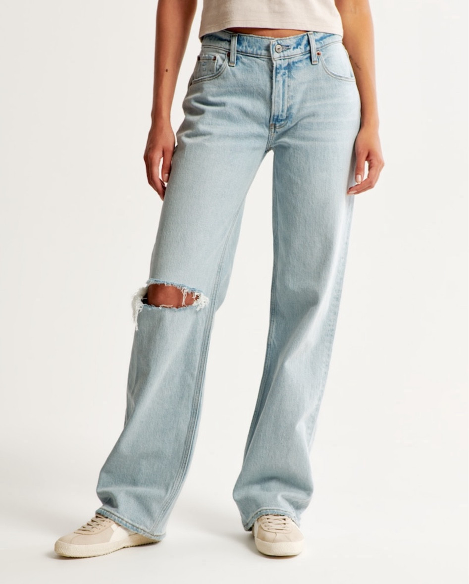 trendy low rise baggy jean 