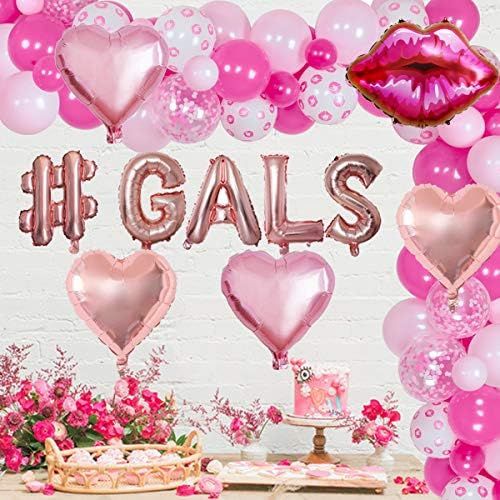 Galentine's Day Party Decorations Set for Girls Women - Balloons Garland Arch Kit Pink Rose Red, ... | Amazon (US)