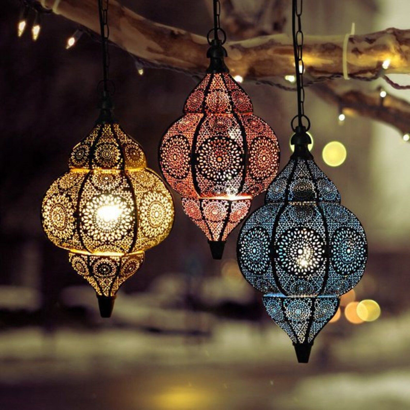 Modern Turkish Vintage Antique Look Moroccan Golden Ceiling Lights Home Lantern Pendant Gifts Ori... | Etsy (US)