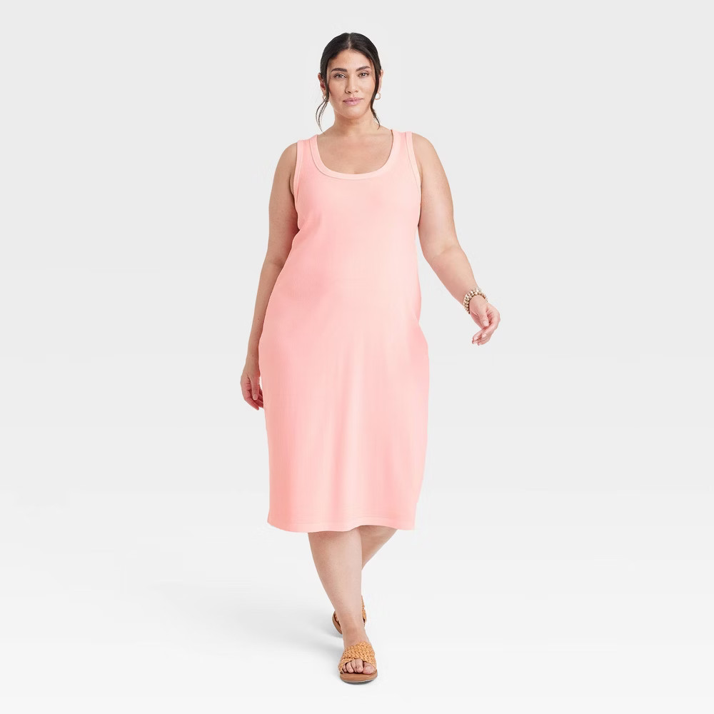 Women's Ribbed T-Shirt Dress - Universal Thread™ Pink 4X | Target