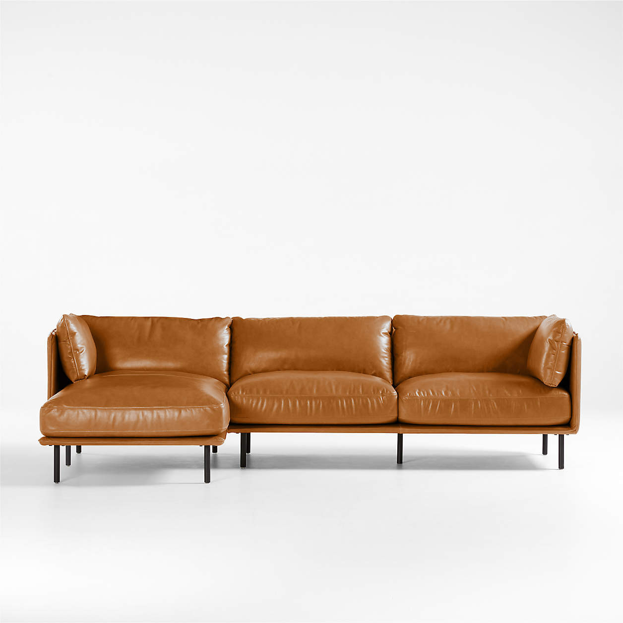 Wells Leather 2-Piece Chaise Sectional | Crate & Barrel | Crate & Barrel