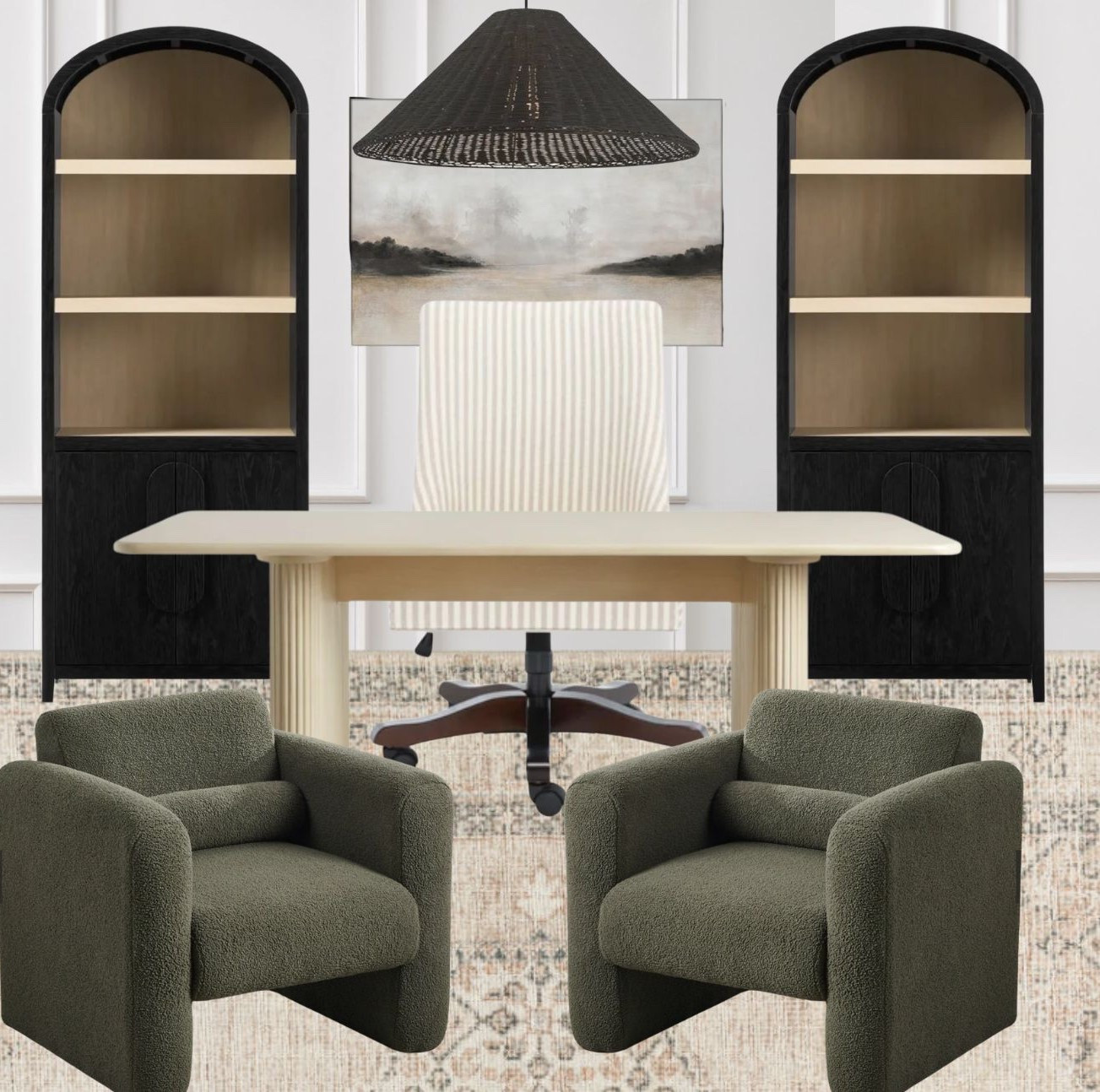 An ideal office setup 

#home #office #wayfair #desk #amazon #amazonhome #rug #wallart #potterybarndupe 

#LTKHome #LTKSaleAlert #LTKFindsUnder50