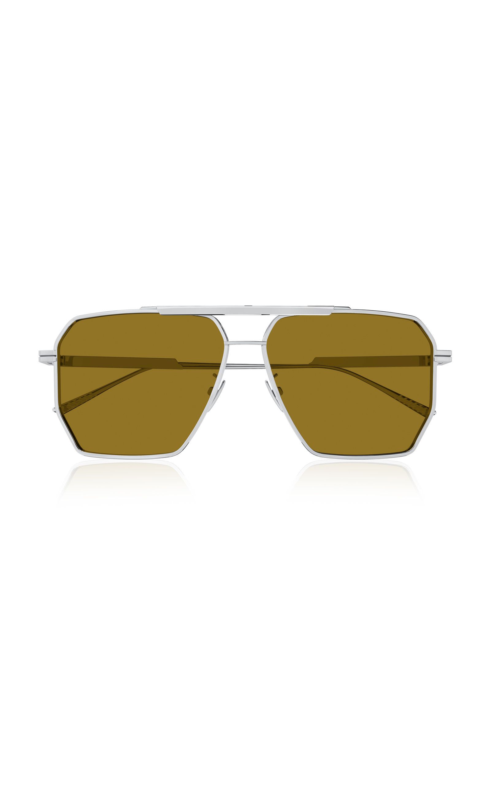 Bottega Veneta - Women's Aviator-Frame Metal Sunglasses - Silver - OS - Moda Operandi | Moda Operandi (Global)