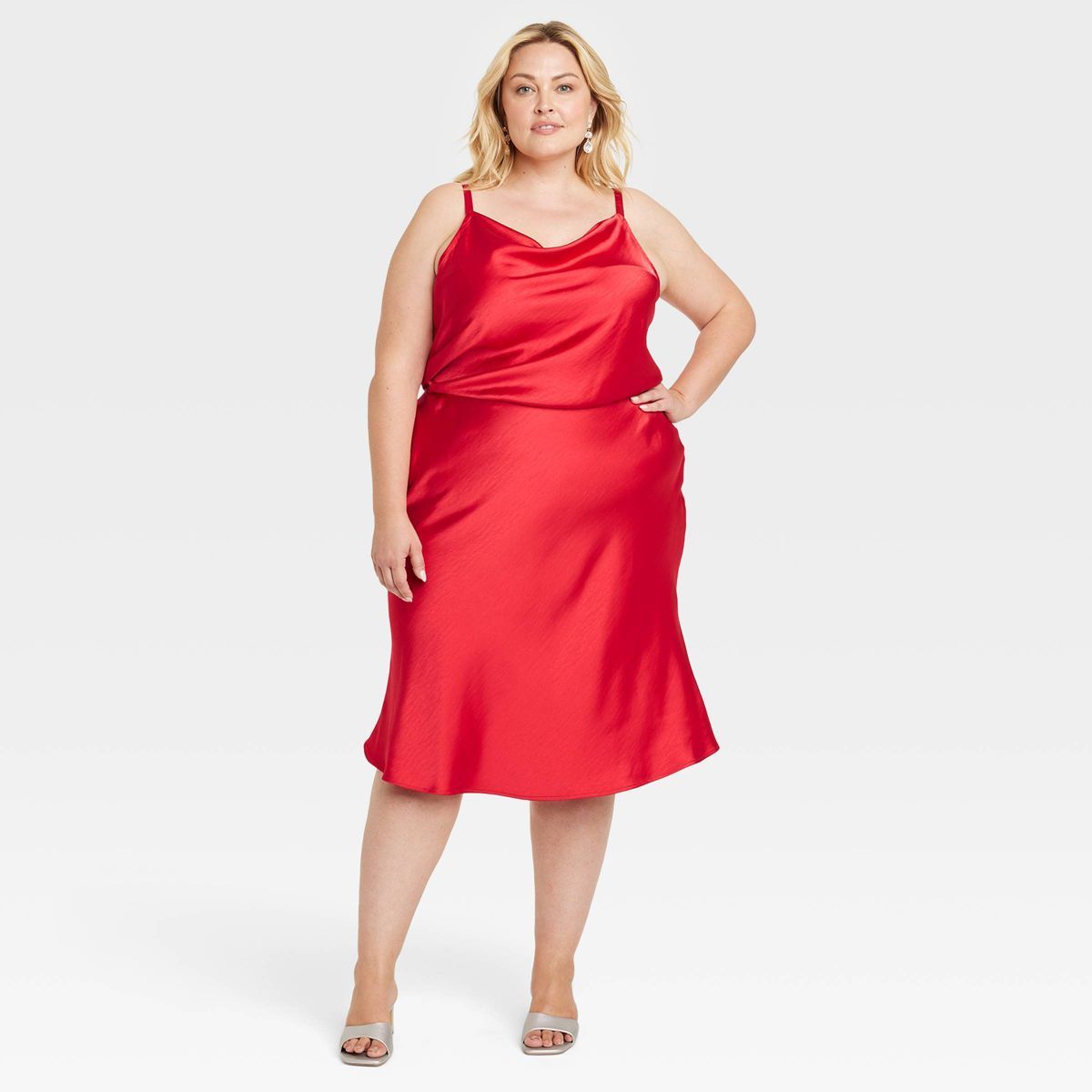 Women's Satin Midi Slip Dress - Ava & Viv™ | Target