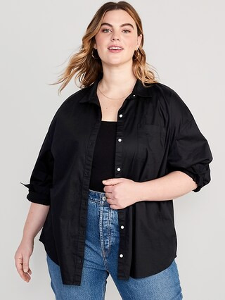 Oversized Button-Down Boyfriend Shirt | Old Navy (US)