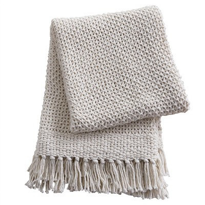 Split P Open Knit Throw - 60'' L - Natural | Target