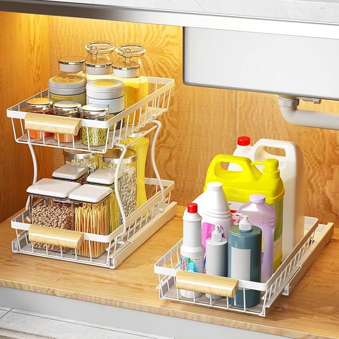 Under Sink Organizers and Storage, Under Bathroom Cabinet Storage 2 Tier Under Sink Storage Rack,... | Amazon (US)