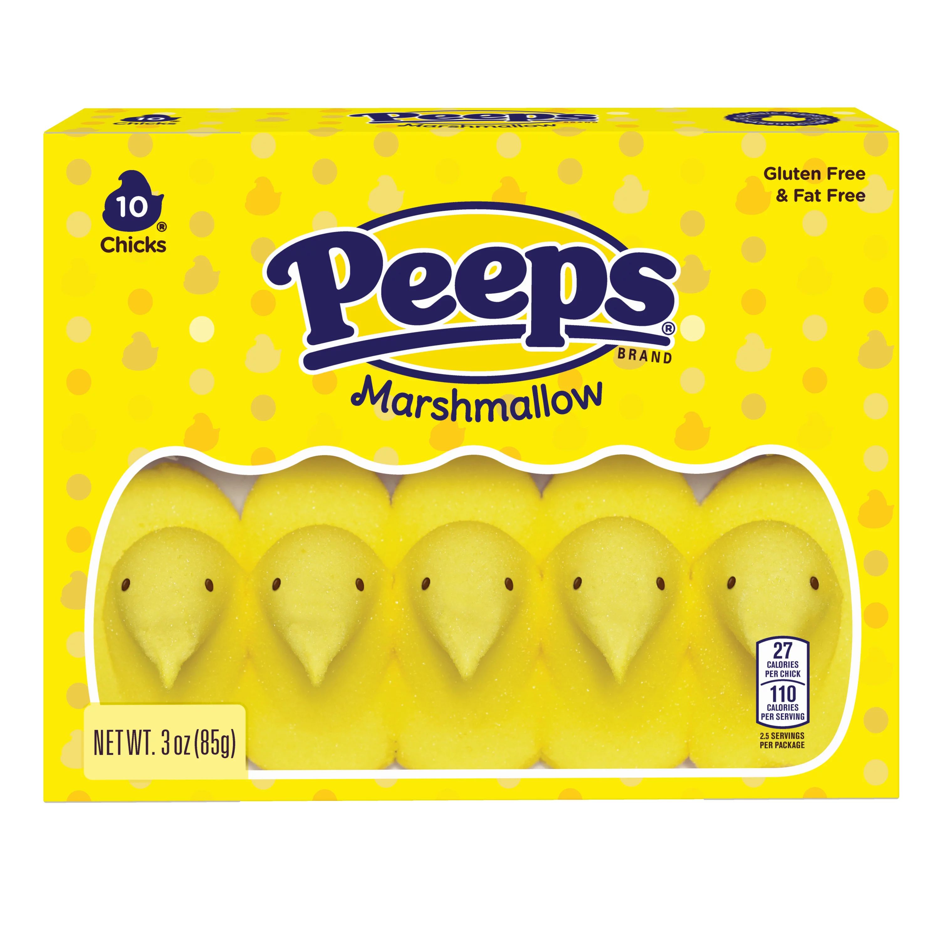 PEEPS Yellow Marshmallow Chicks, Easter Candy, 3oz (10ct) - Walmart.com | Walmart (US)