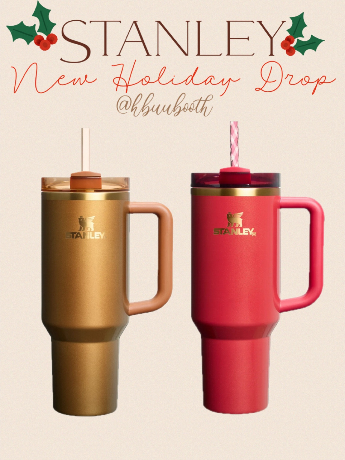 New Stanley Tumbler Holiday cup in 40oz 
Comes in Copper & this beautiful bright red with a hint of gold shimmer 

#LTKGiftGuide #LTKFindsUnder50 #LTKHoliday