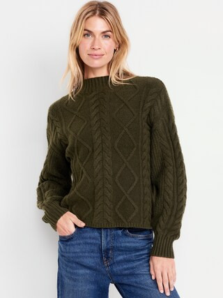 SoSoft Crop Cable-Knit Sweater | Old Navy (CA)