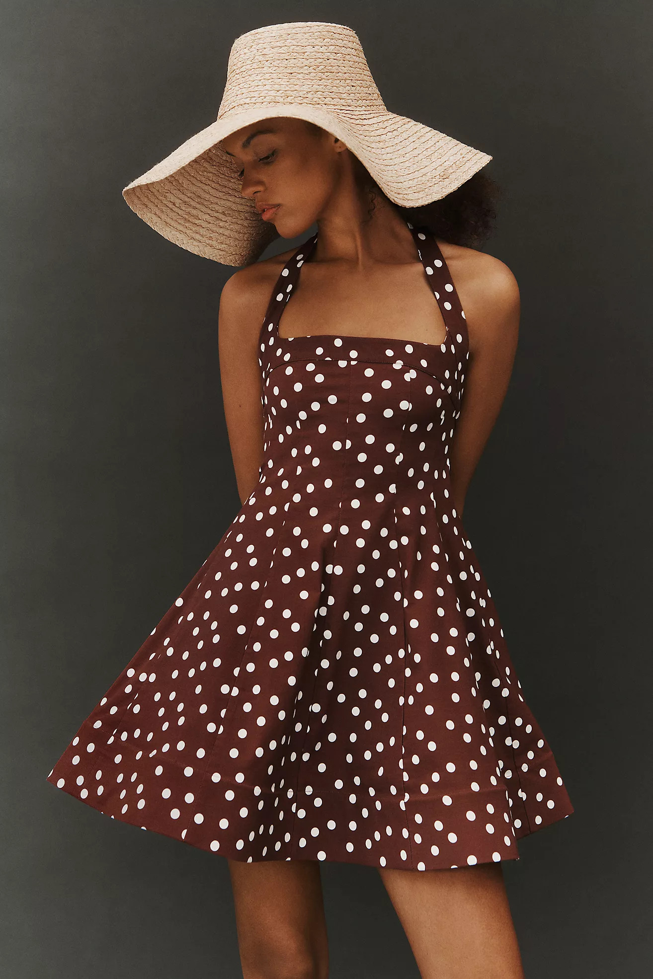 Maeve Square-Neck Fit-and-Flare Mini Dress | Anthropologie (US)