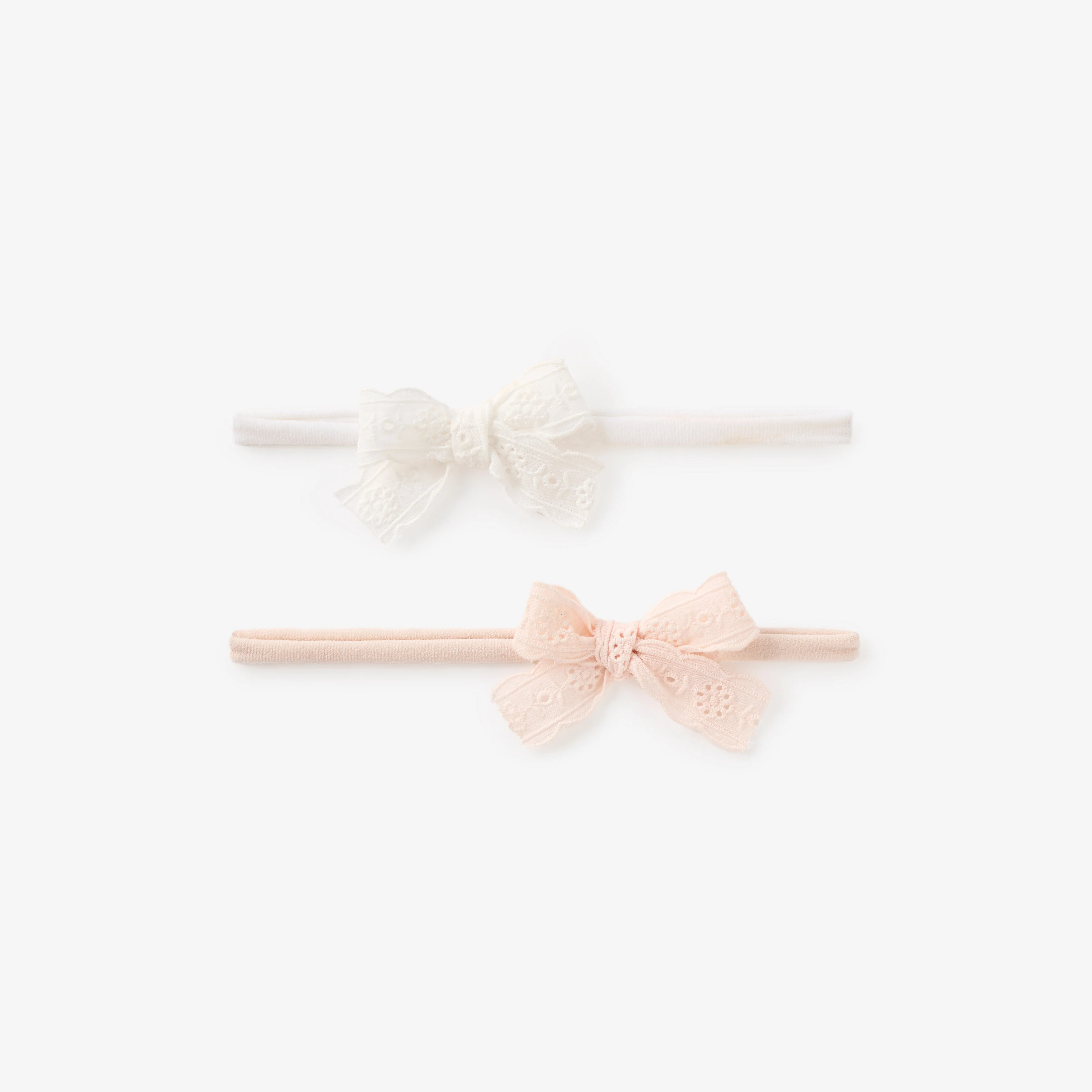 Eyelet Lace Bow Headband 2 Pk | Elegant Baby