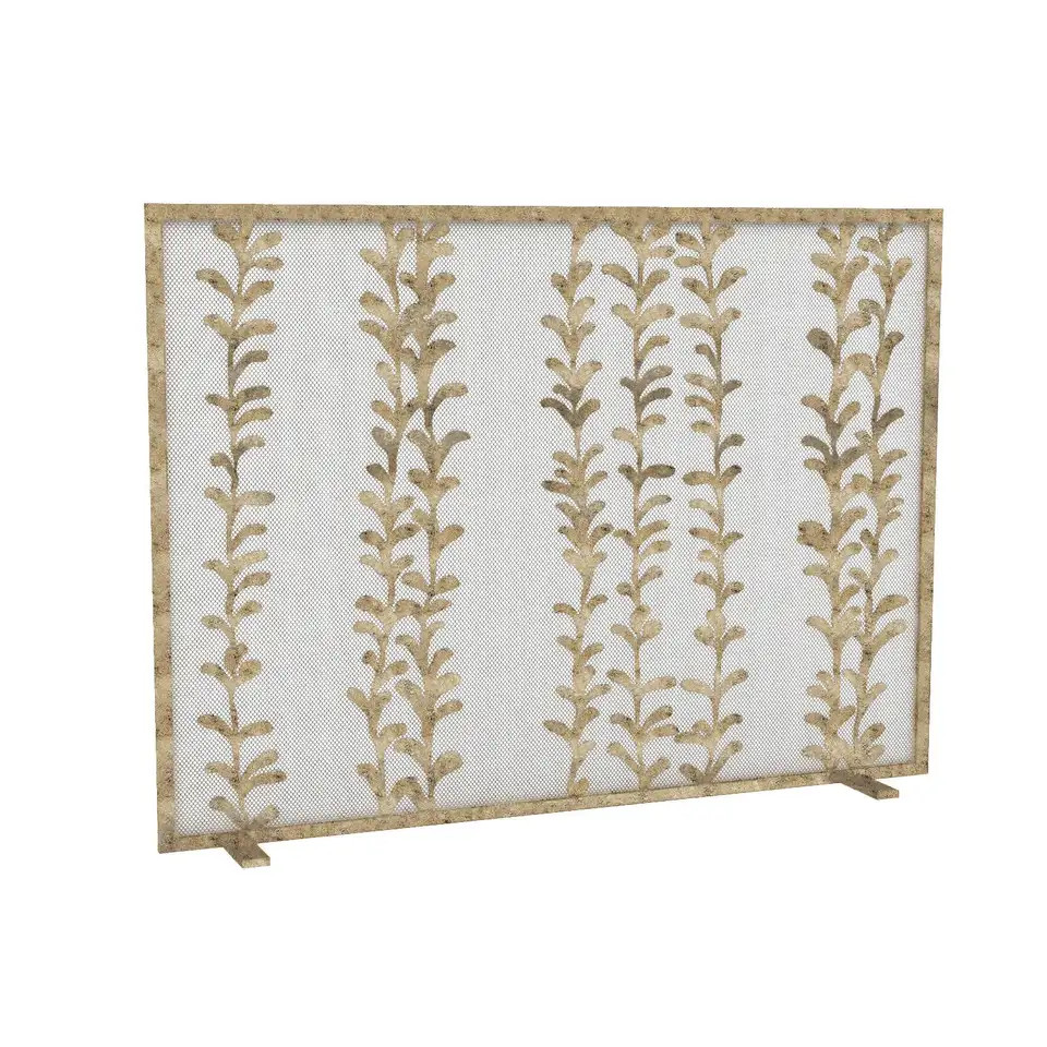 Penelope Fireplace Screen in Warm Silver | 1stDibs