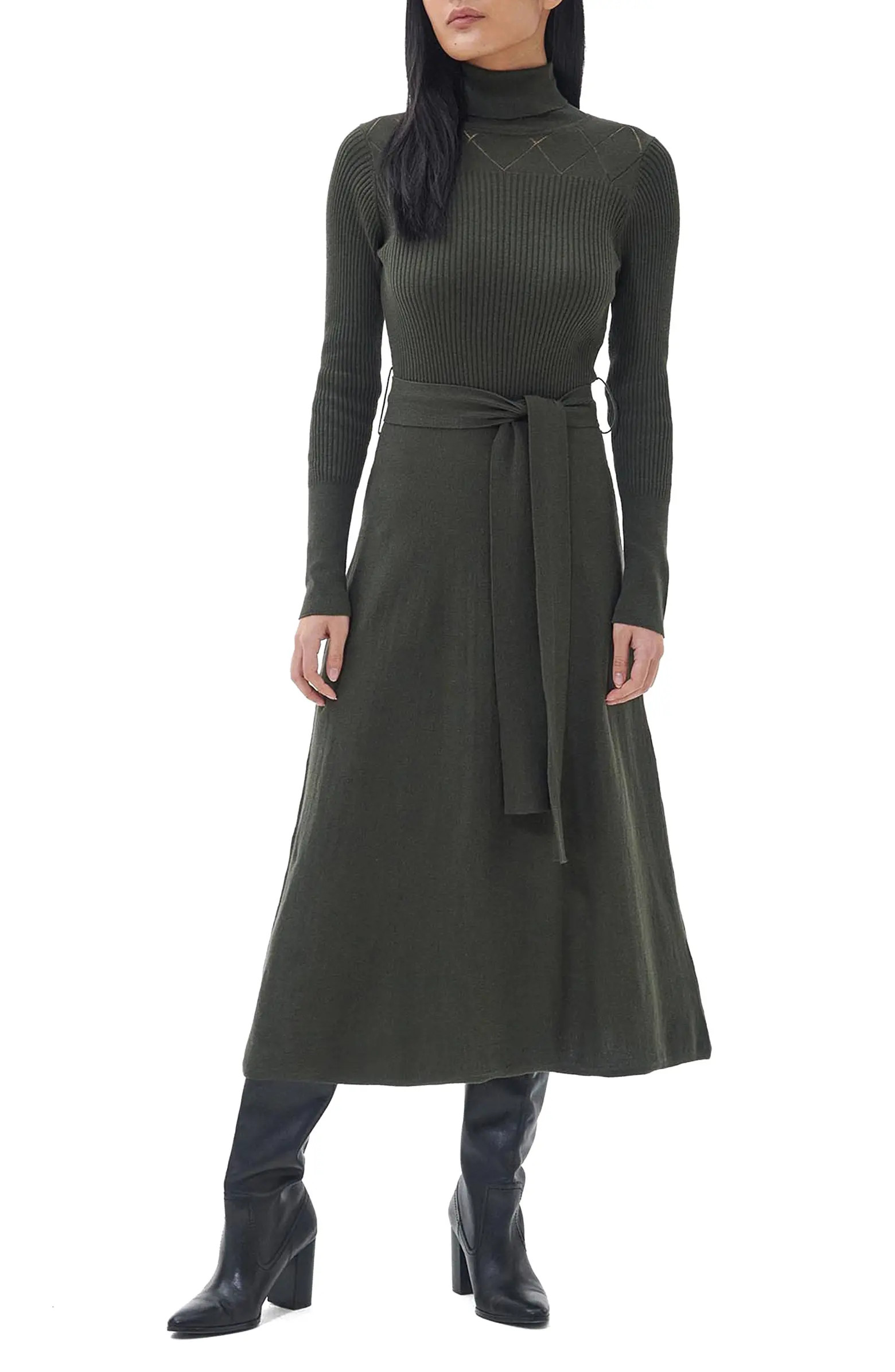 Barbour Laverne Belted Turtleneck Sweater Dress | Nordstrom | Nordstrom