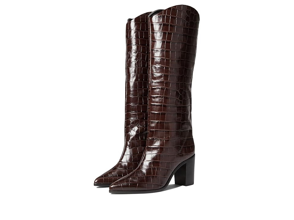 Schutz Maryana Block Women's Boots Dark Chocolate : 5.5 M, Leather | Zappos