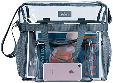 Clear Bag Stadium Approved, Transparent See Through Clear Tote Bag for Work, Sports Games-12 x12 ... | Amazon (US)