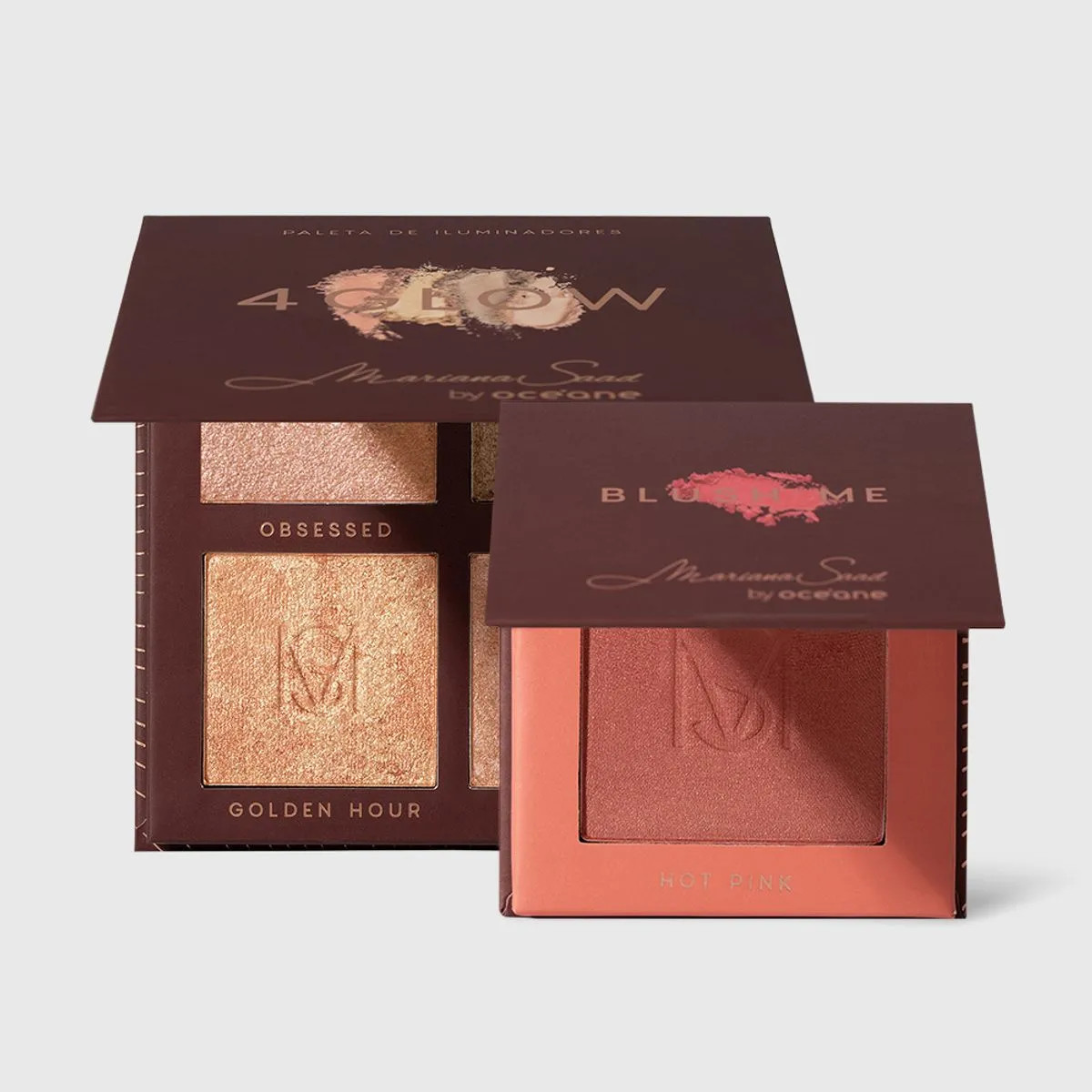 Kit Paleta Iluminadores + Blush Rosa Mariana Saad By Océane (2 Produtos) | Oceane (BR)