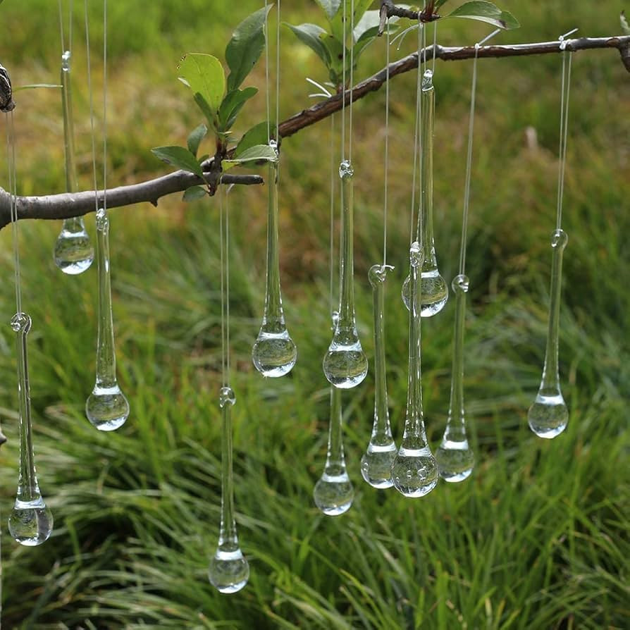 DAHI 8pcs 6Inch Christmas Glass Teardrop Ornaments Crystal Clear Glass Raindrop Ornaments for Chr... | Amazon (US)