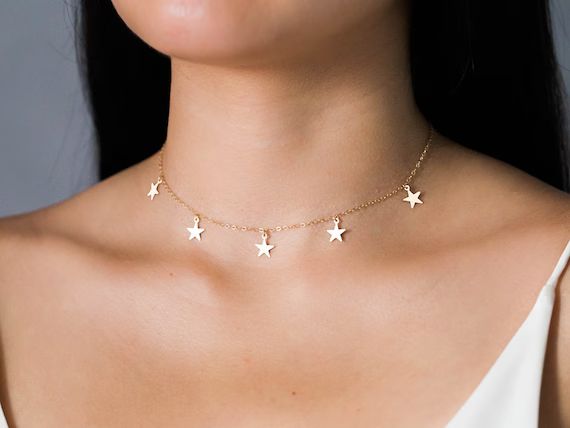 Dainty Star Choker Necklace / 14k Gold Filled Star Necklace / | Etsy | Etsy (US)