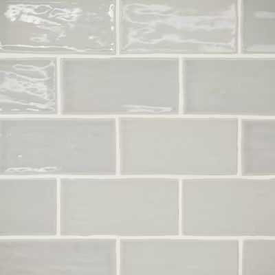 Bedrosians Marin Pebble Gray (Light Grey) 3-in x 6-in Glossy Ceramic Subway Wall Tile (5.38-sq. f... | Lowe's