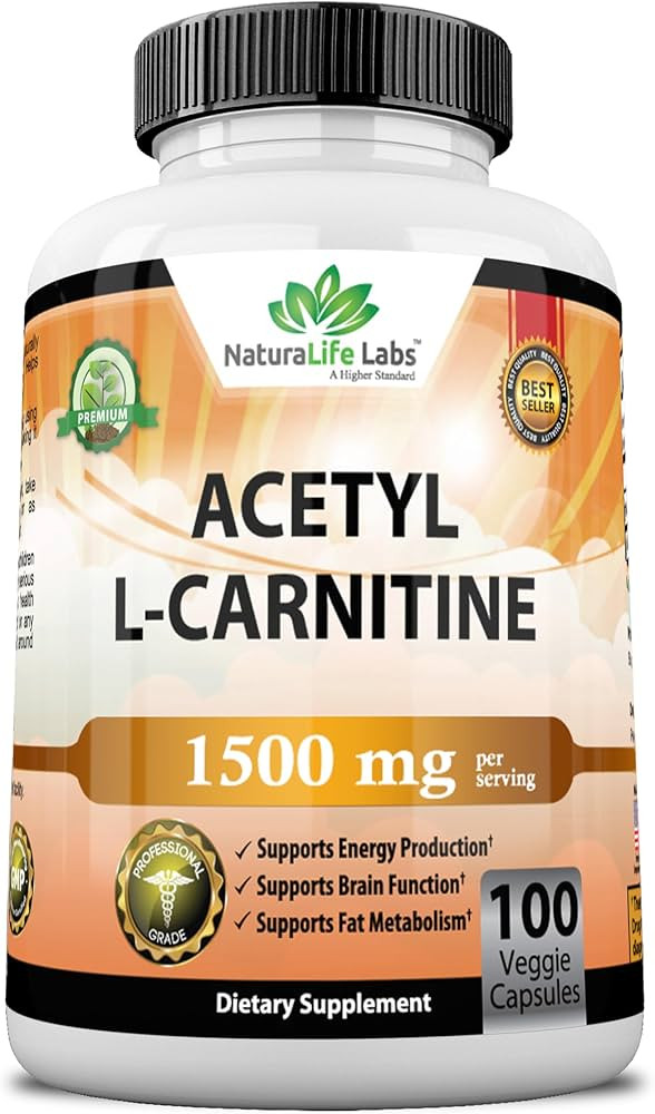 Acetyl L-Carnitine 1,500 mg High Potency Supports Energy Production, Sports Nutrition, Supports M... | Amazon (US)