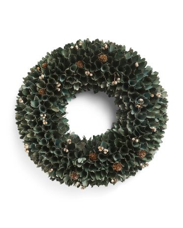 17.5in Wood Curl Wreath | TJ Maxx