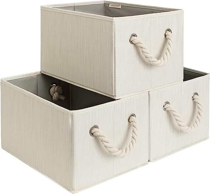 StorageWorks Storage Baskets for Organizing, Foldable Storage Baskets for Shelves, Fabric Storage... | Amazon (US)