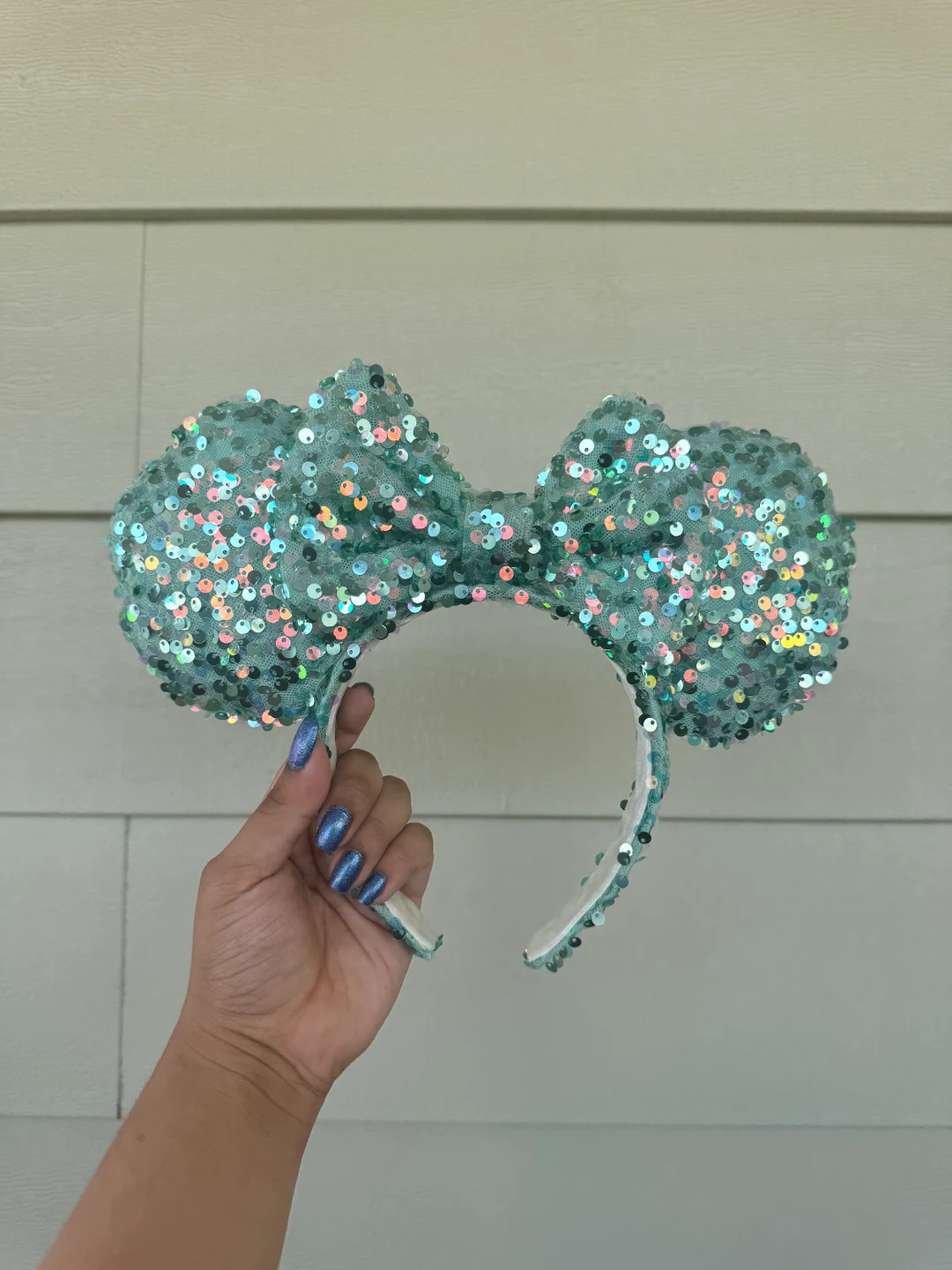 Iridescent Teal Sequin Ears | Etsy (US)