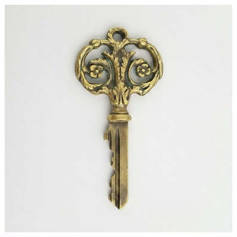 The Heritage Brass Bow | Custom House Key | Can be cut to open your own door | Etsy (US)