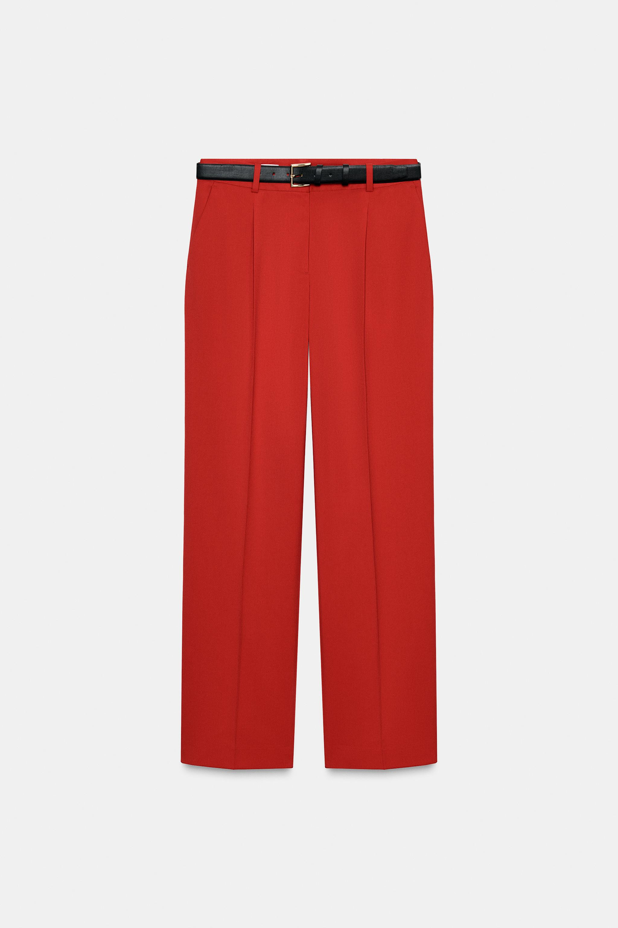 STRAIGHT LEG BELTED PANTS | Zara US