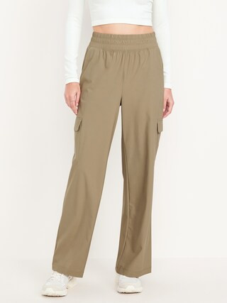 High-Waisted SleekTech Wide-Leg Cargo Pants | Old Navy | Old Navy (US)