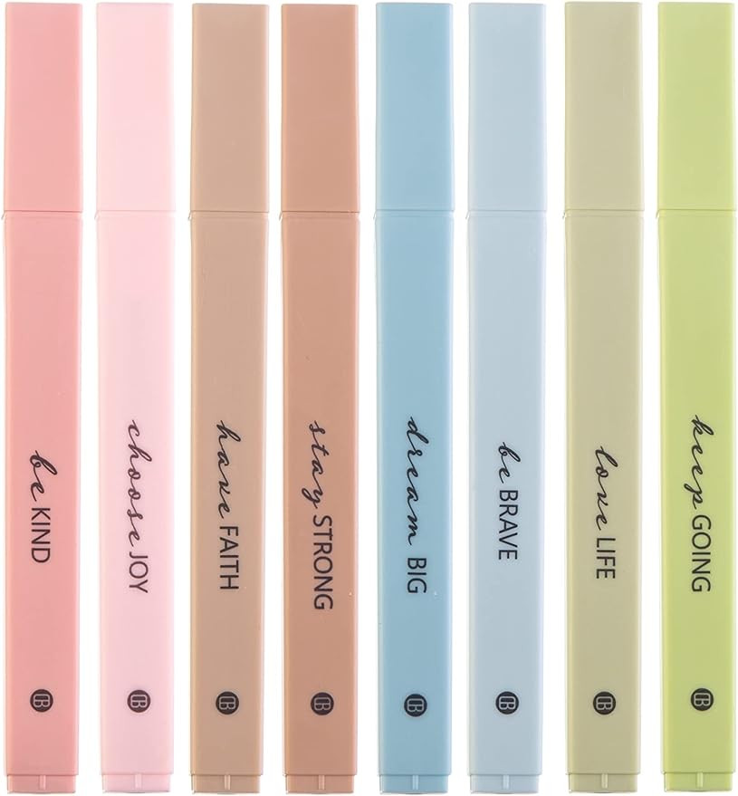 DIVERSEBEE Bible Highlighters with Soft Chisel Tip, 8 Pack Assorted Colors Pens No Bleed, Quick D... | Amazon (US)