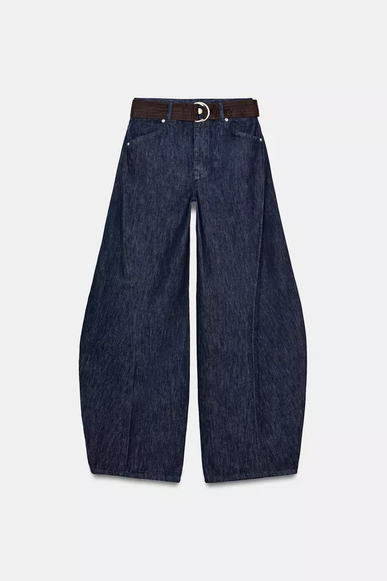 ZW COLLECTION BARREL JEANS WITH BELT | Zara AU