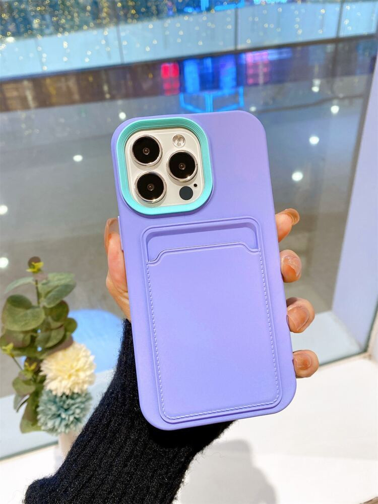 Plain Phone Case With Card Slot | SHEIN