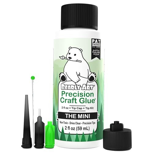 Bearly Art Precision Craft Glue - The Mini - 2fl oz with Tip Kit - Acid Free Archival - Strong Hold Adhesive - Ideal for Fine Paper Crafting Scrapbooking and Card Making - Made in USA | Amazon (US)