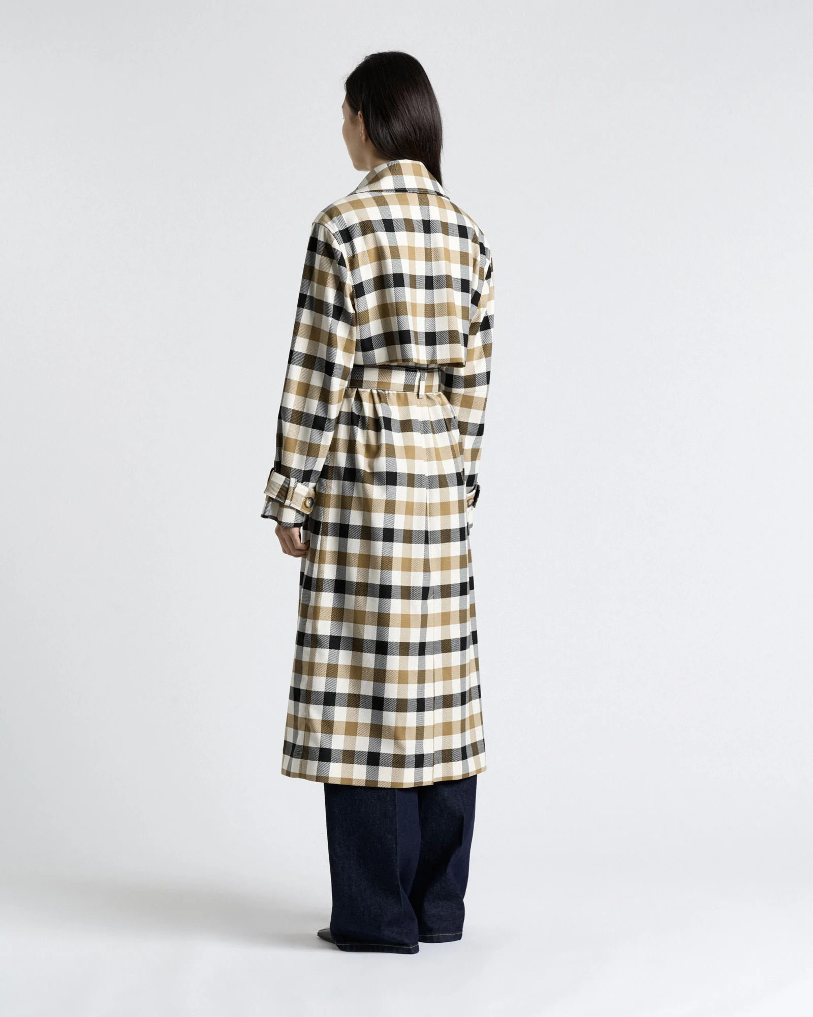 Caramel Check Trench | Cue AU