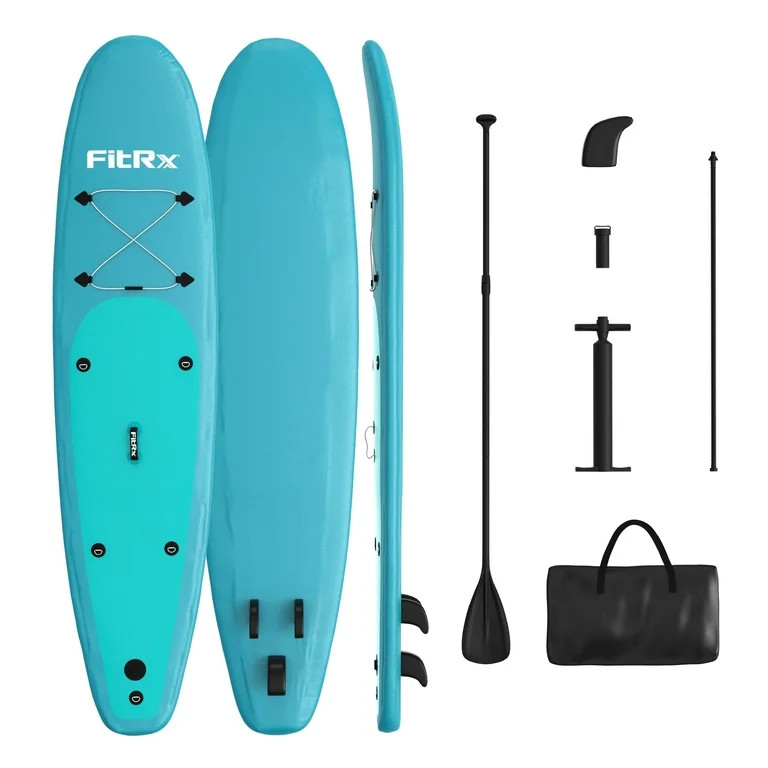 FitRx 10ft. Inflatable Paddle Board with Aluminum Adjustable Paddle and Accessories Carry Bag | Walmart (US)